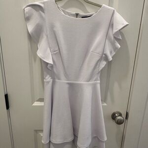 Elegant White Ruffle Mini Dress